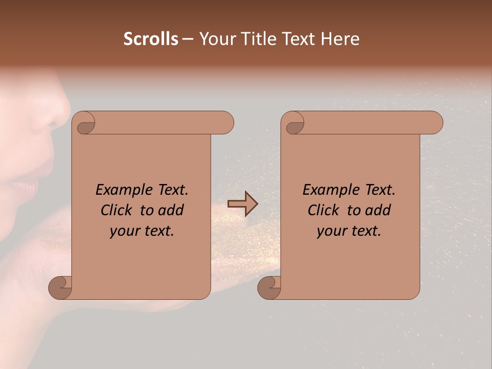 A Young Girl Holding Out Her Hand With Gold Glitter On It PowerPoint Template