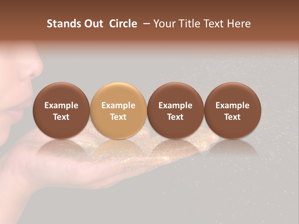 A Young Girl Holding Out Her Hand With Gold Glitter On It PowerPoint Template