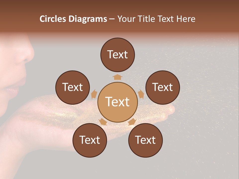 A Young Girl Holding Out Her Hand With Gold Glitter On It PowerPoint Template