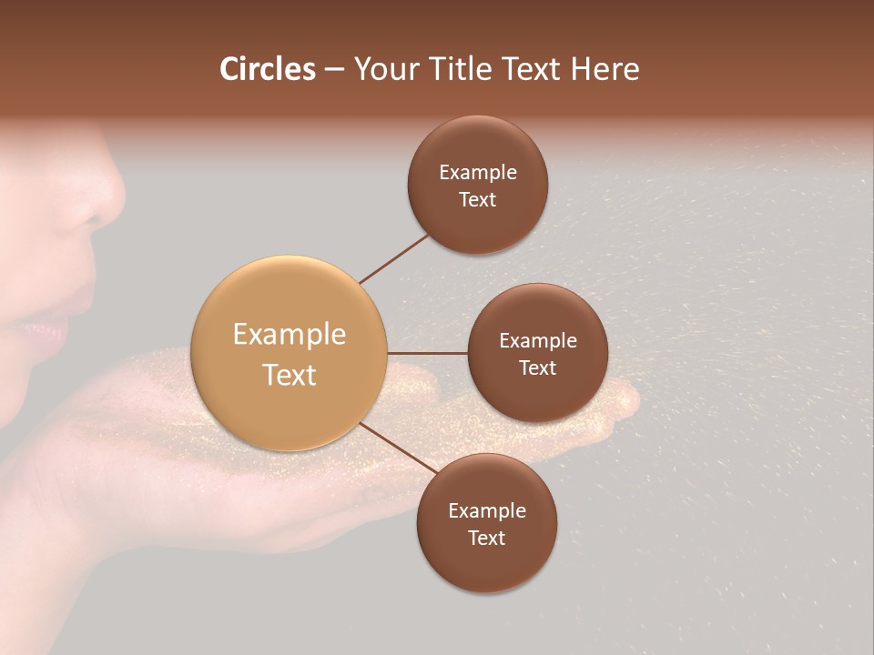 A Young Girl Holding Out Her Hand With Gold Glitter On It PowerPoint Template