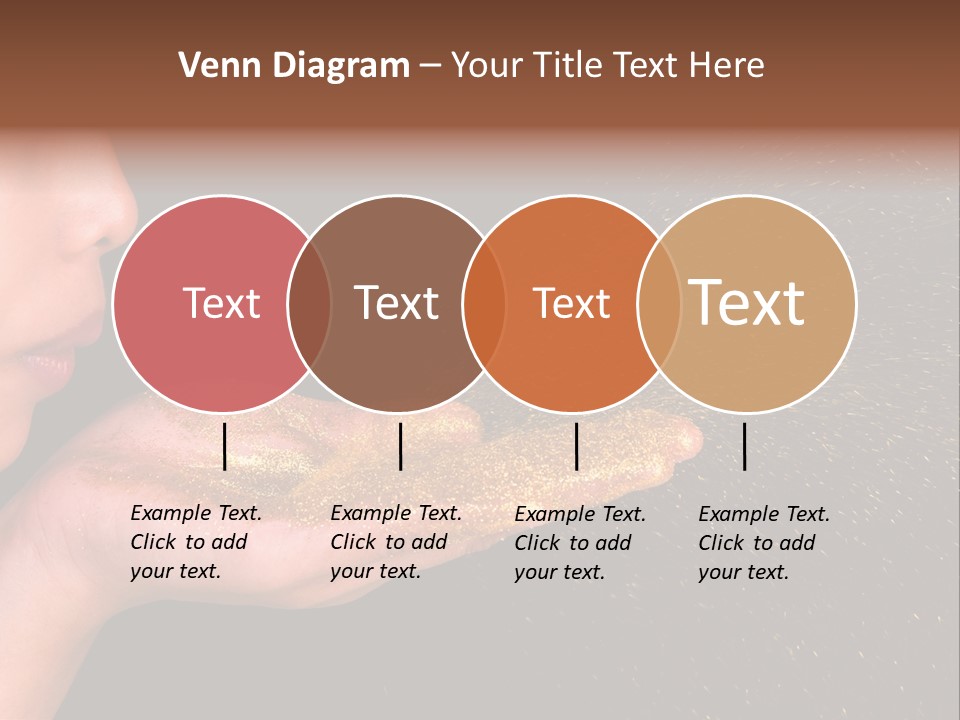 A Young Girl Holding Out Her Hand With Gold Glitter On It PowerPoint Template