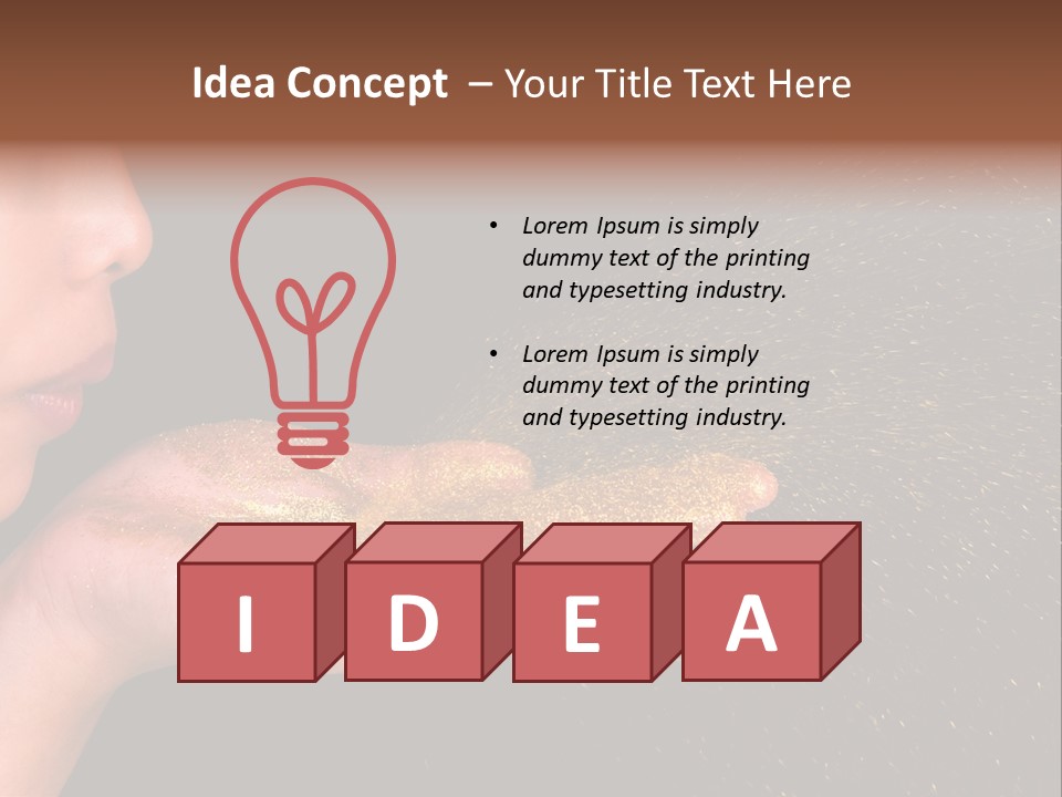 A Young Girl Holding Out Her Hand With Gold Glitter On It PowerPoint Template