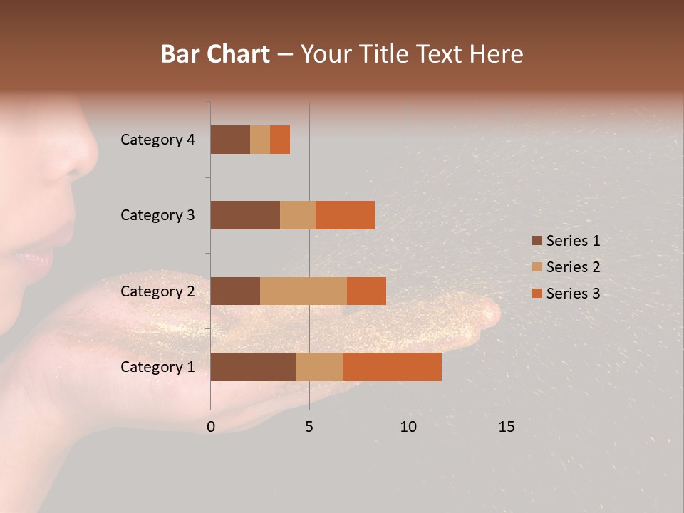 A Young Girl Holding Out Her Hand With Gold Glitter On It PowerPoint Template