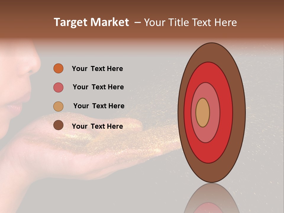 A Young Girl Holding Out Her Hand With Gold Glitter On It PowerPoint Template