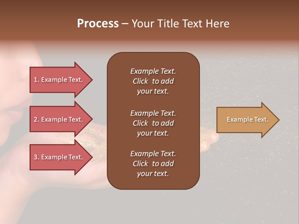 A Young Girl Holding Out Her Hand With Gold Glitter On It PowerPoint Template