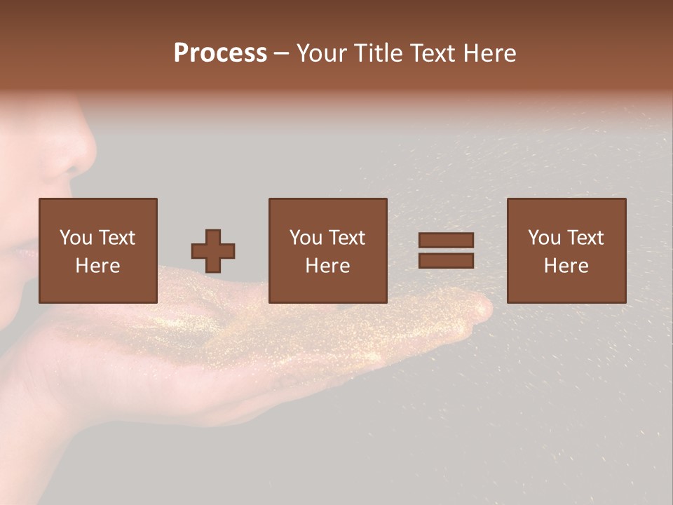 A Young Girl Holding Out Her Hand With Gold Glitter On It PowerPoint Template