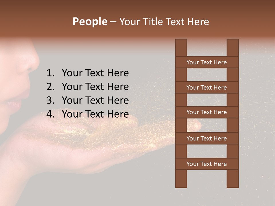 A Young Girl Holding Out Her Hand With Gold Glitter On It PowerPoint Template