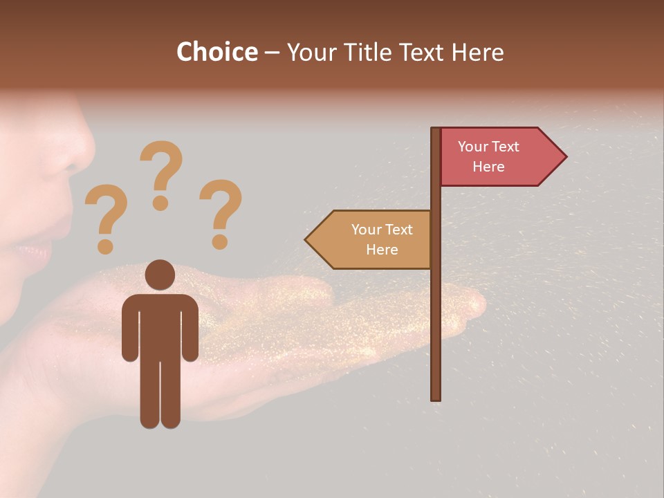 A Young Girl Holding Out Her Hand With Gold Glitter On It PowerPoint Template