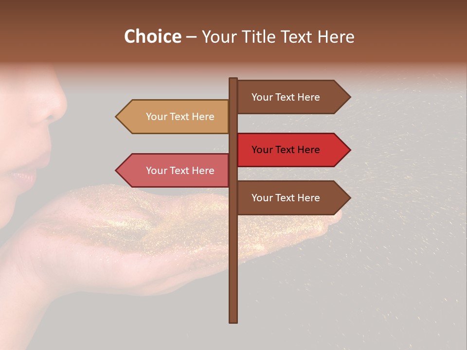 A Young Girl Holding Out Her Hand With Gold Glitter On It PowerPoint Template