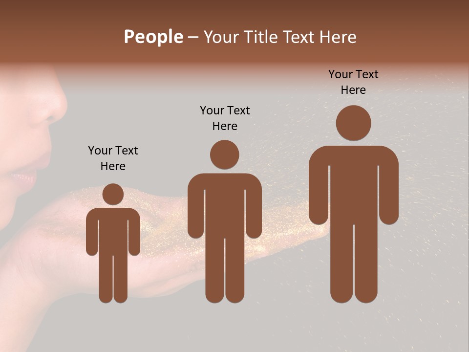 A Young Girl Holding Out Her Hand With Gold Glitter On It PowerPoint Template