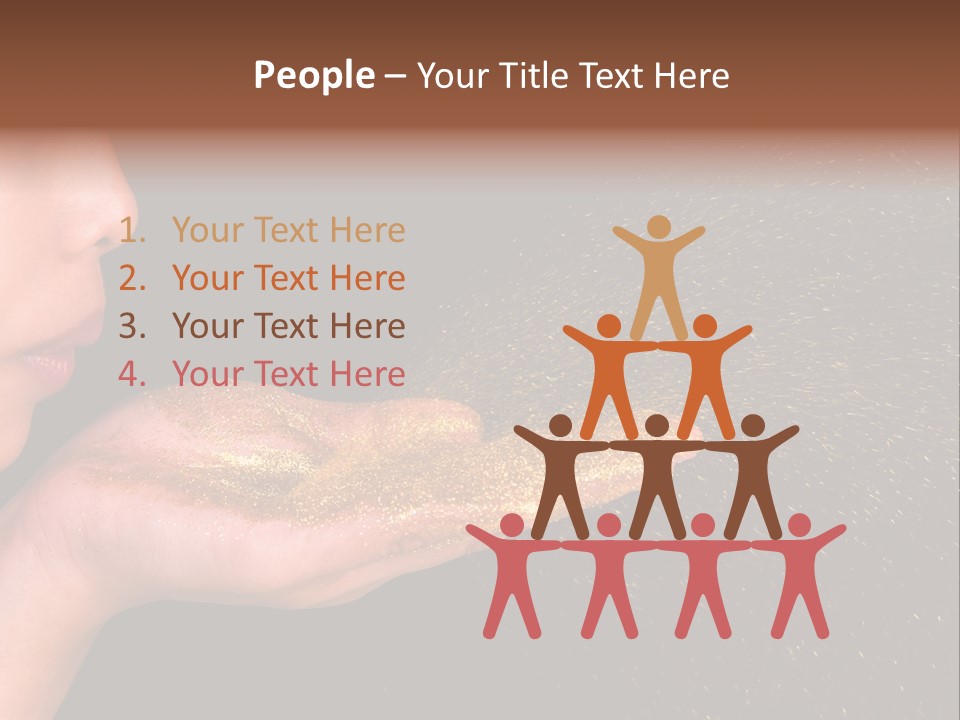 A Young Girl Holding Out Her Hand With Gold Glitter On It PowerPoint Template