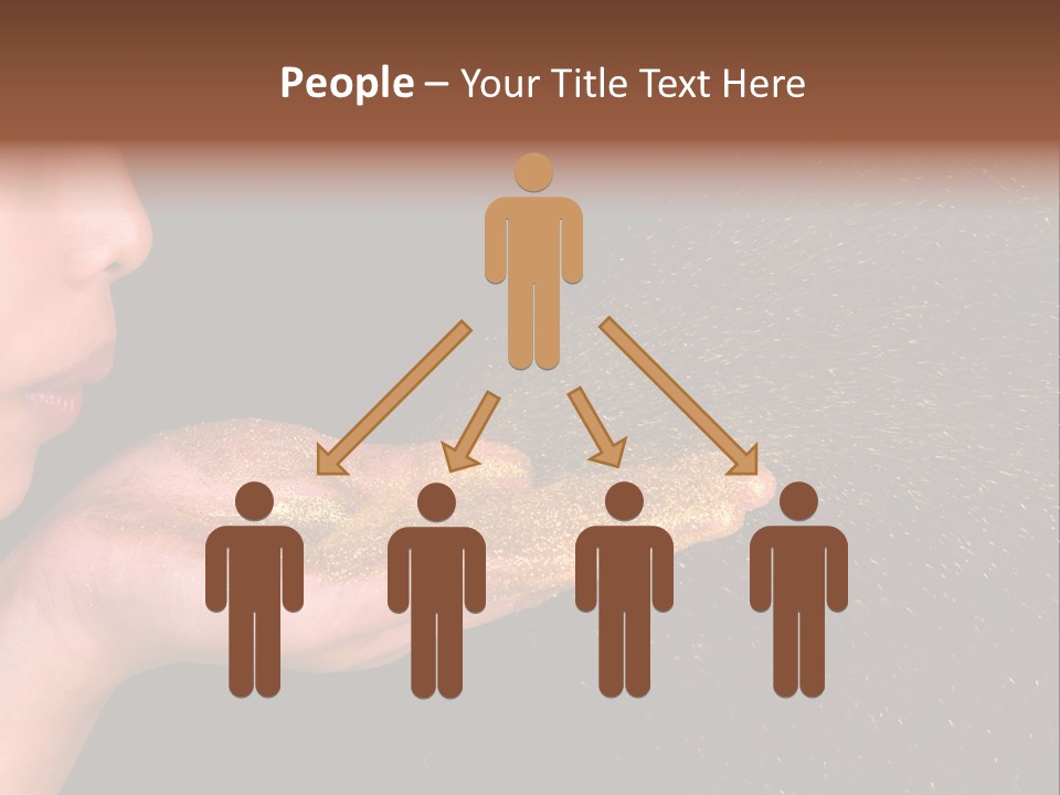 A Young Girl Holding Out Her Hand With Gold Glitter On It PowerPoint Template