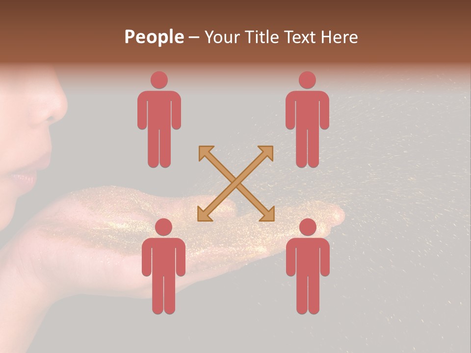 A Young Girl Holding Out Her Hand With Gold Glitter On It PowerPoint Template