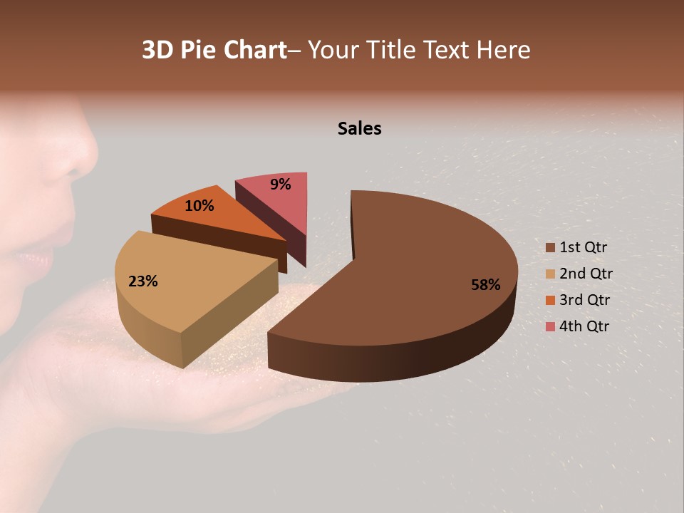 A Young Girl Holding Out Her Hand With Gold Glitter On It PowerPoint Template