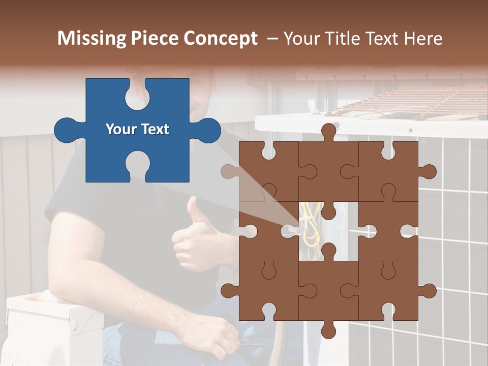 A Man Giving A Thumbs Up Next To An Air Conditioner PowerPoint Template