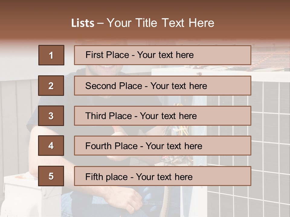 A Man Giving A Thumbs Up Next To An Air Conditioner PowerPoint Template