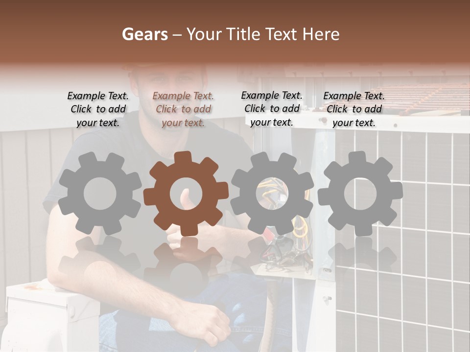 A Man Giving A Thumbs Up Next To An Air Conditioner PowerPoint Template