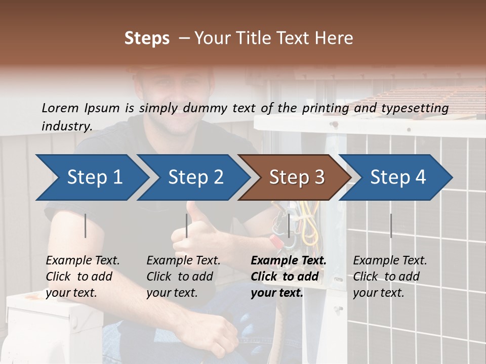 A Man Giving A Thumbs Up Next To An Air Conditioner PowerPoint Template