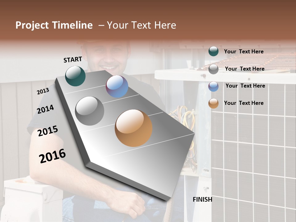 A Man Giving A Thumbs Up Next To An Air Conditioner PowerPoint Template