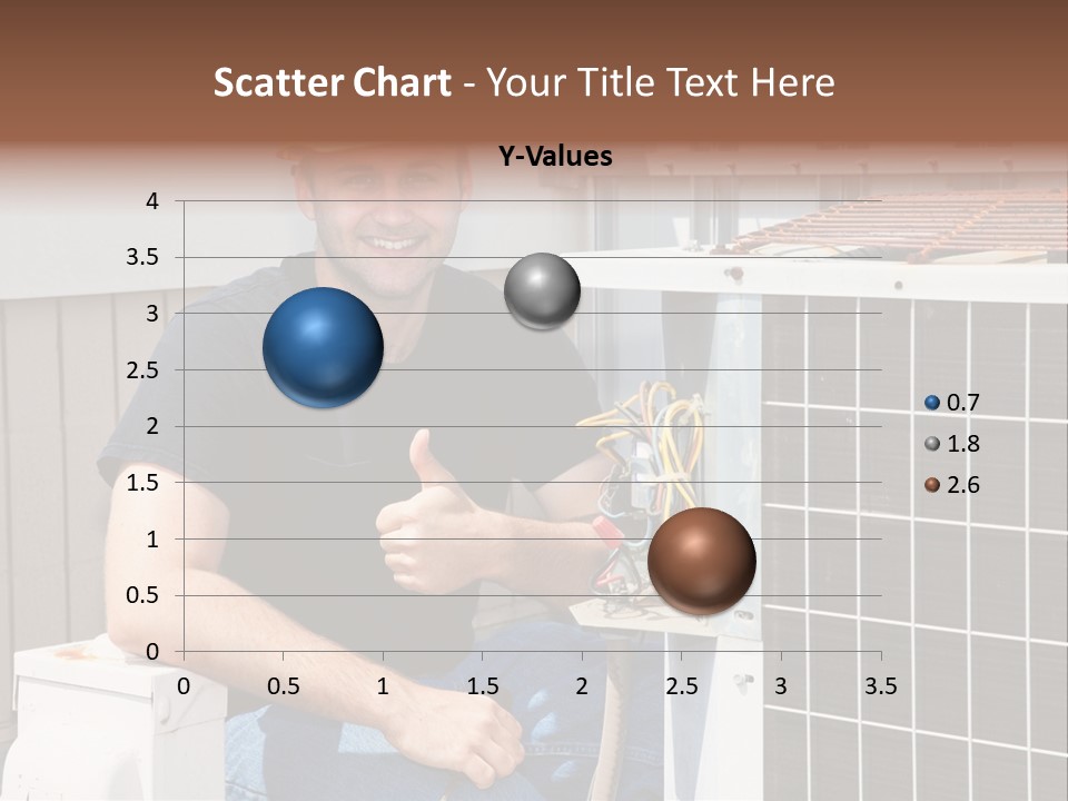 A Man Giving A Thumbs Up Next To An Air Conditioner PowerPoint Template