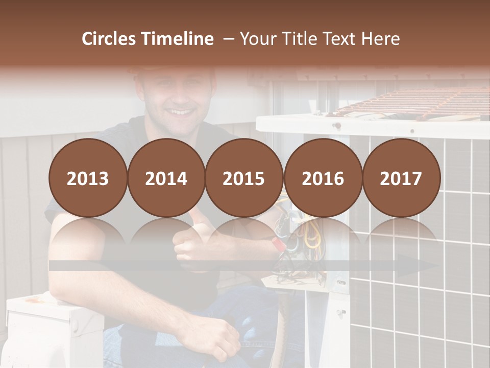 A Man Giving A Thumbs Up Next To An Air Conditioner PowerPoint Template