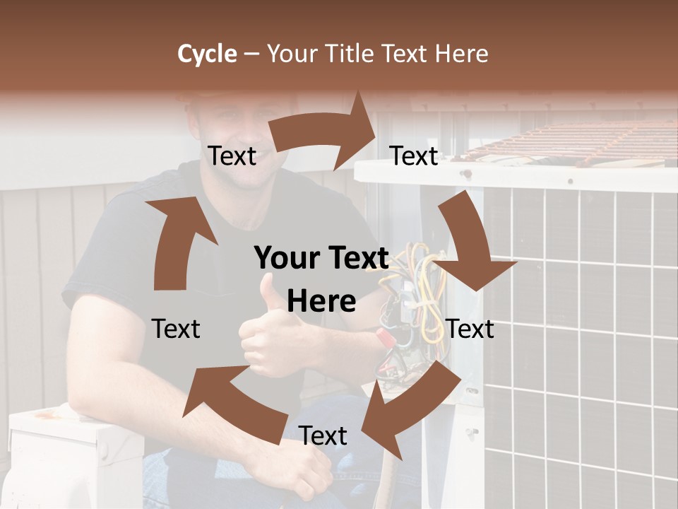 A Man Giving A Thumbs Up Next To An Air Conditioner PowerPoint Template