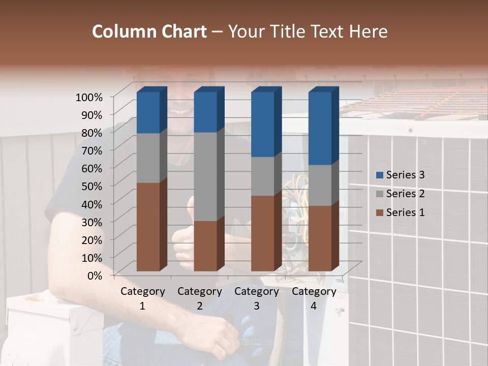 A Man Giving A Thumbs Up Next To An Air Conditioner PowerPoint Template