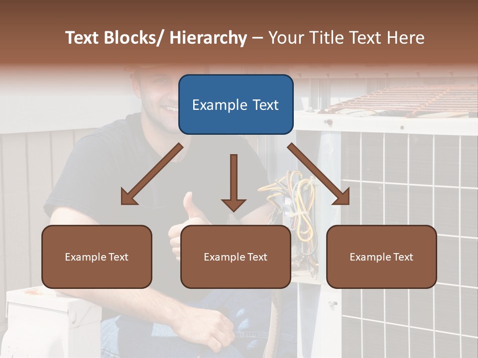 A Man Giving A Thumbs Up Next To An Air Conditioner PowerPoint Template
