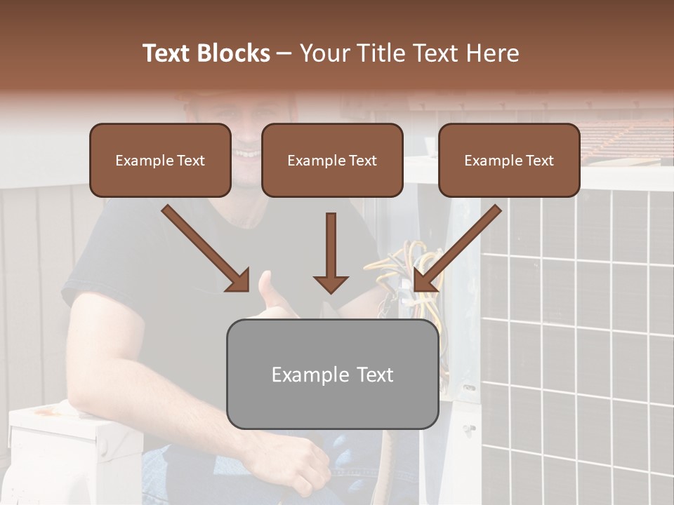 A Man Giving A Thumbs Up Next To An Air Conditioner PowerPoint Template