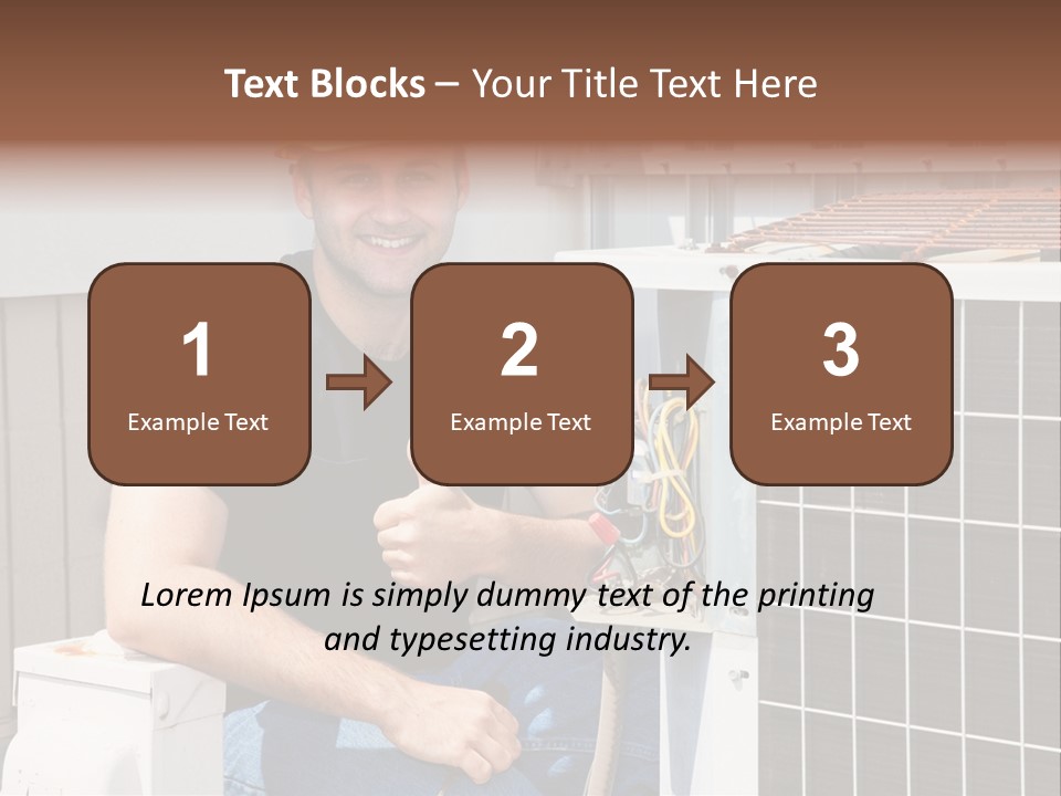 A Man Giving A Thumbs Up Next To An Air Conditioner PowerPoint Template