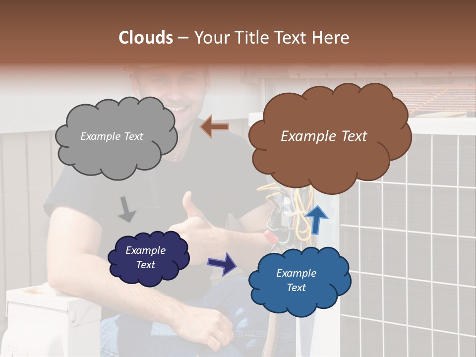 A Man Giving A Thumbs Up Next To An Air Conditioner PowerPoint Template