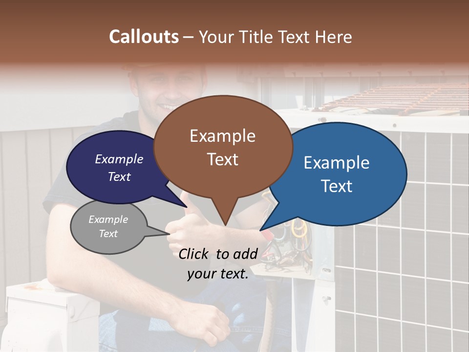 A Man Giving A Thumbs Up Next To An Air Conditioner PowerPoint Template