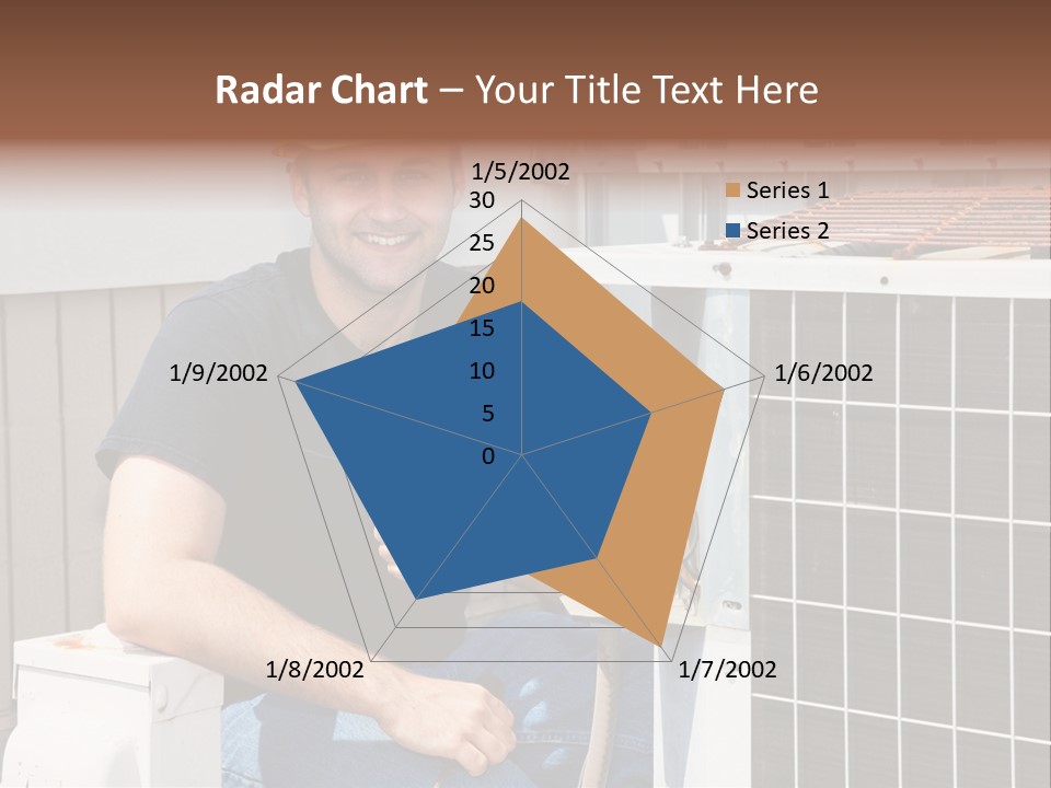 A Man Giving A Thumbs Up Next To An Air Conditioner PowerPoint Template