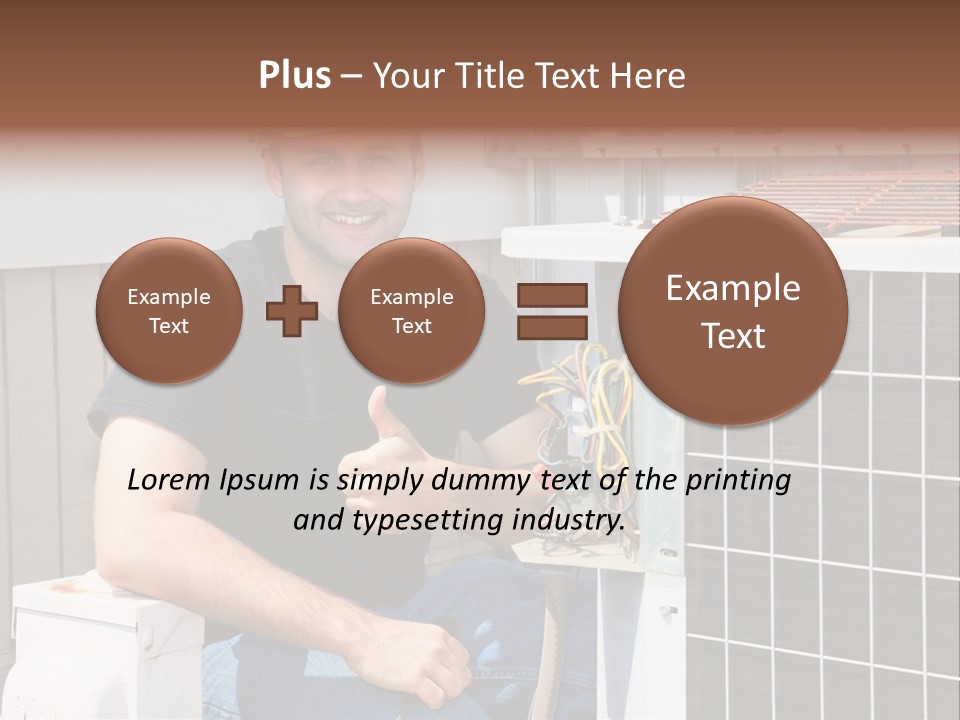 A Man Giving A Thumbs Up Next To An Air Conditioner PowerPoint Template