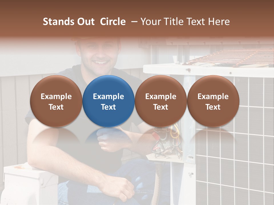 A Man Giving A Thumbs Up Next To An Air Conditioner PowerPoint Template