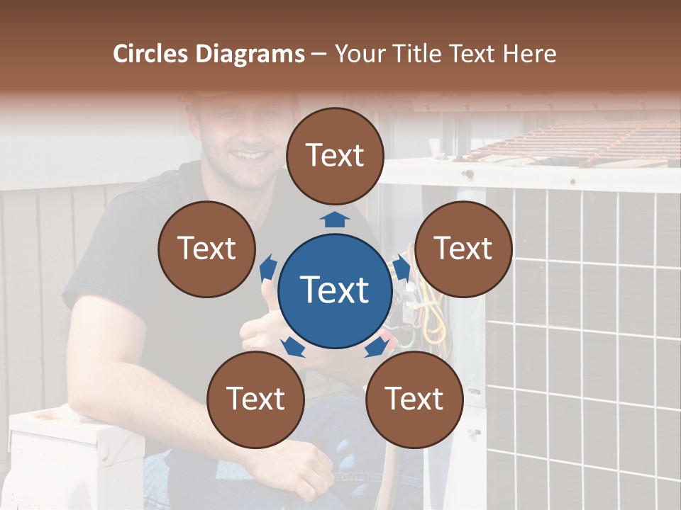 A Man Giving A Thumbs Up Next To An Air Conditioner PowerPoint Template