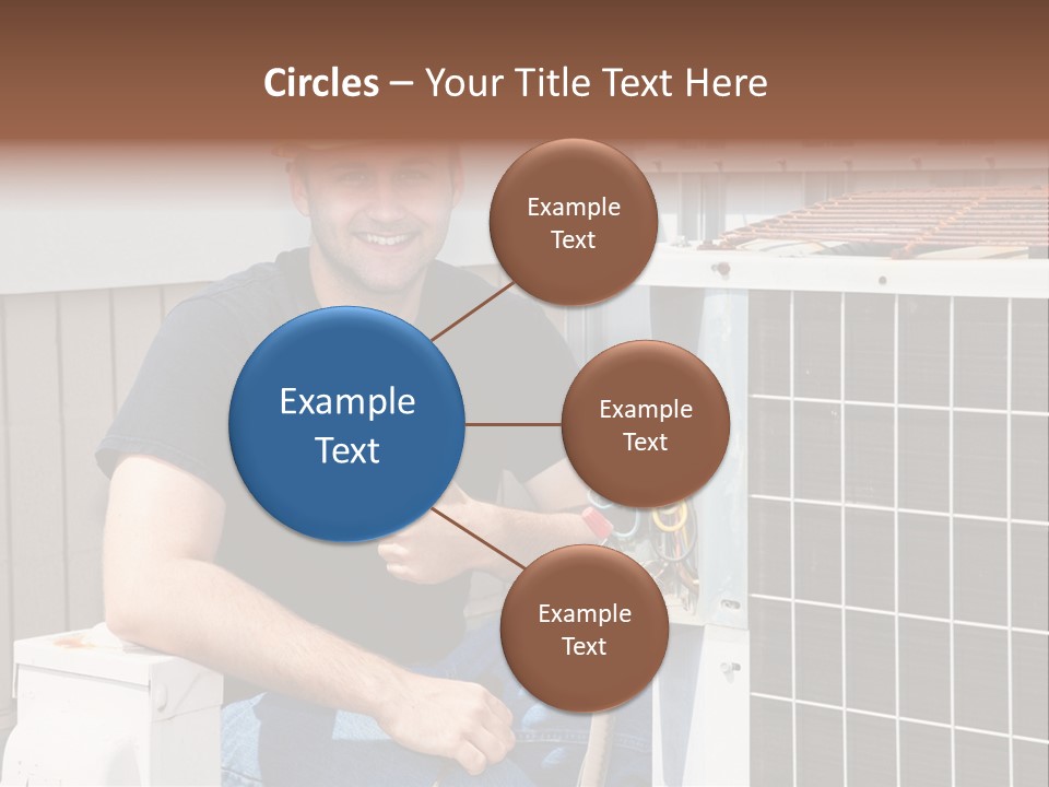 A Man Giving A Thumbs Up Next To An Air Conditioner PowerPoint Template