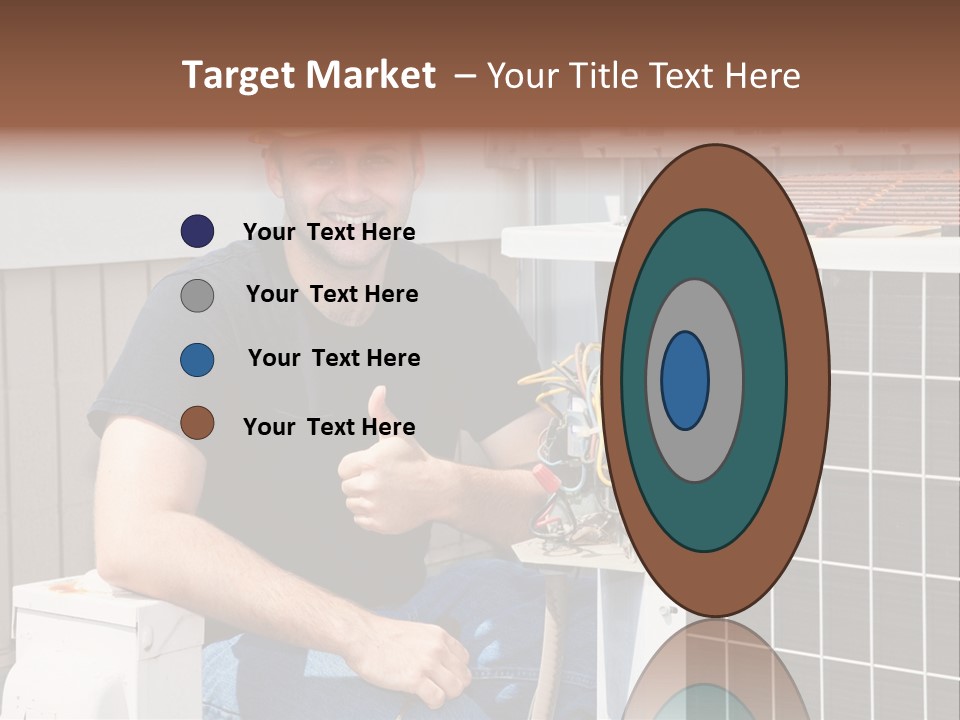 A Man Giving A Thumbs Up Next To An Air Conditioner PowerPoint Template