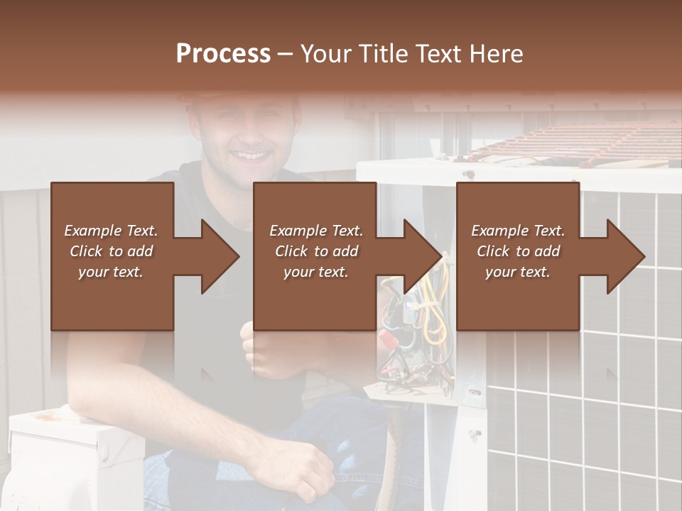A Man Giving A Thumbs Up Next To An Air Conditioner PowerPoint Template