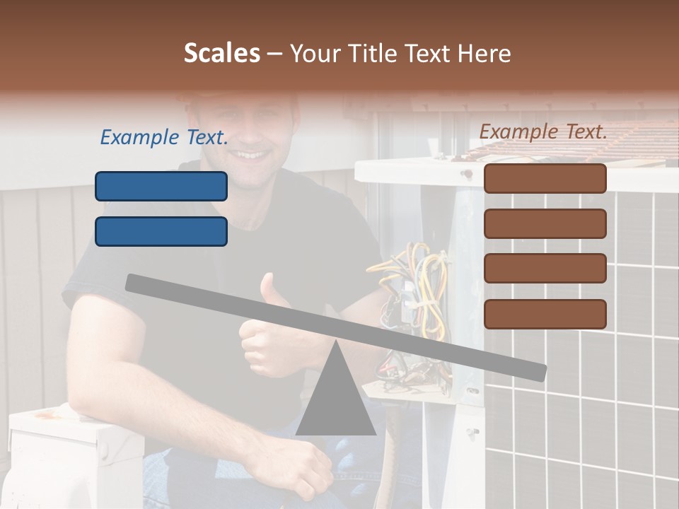 A Man Giving A Thumbs Up Next To An Air Conditioner PowerPoint Template