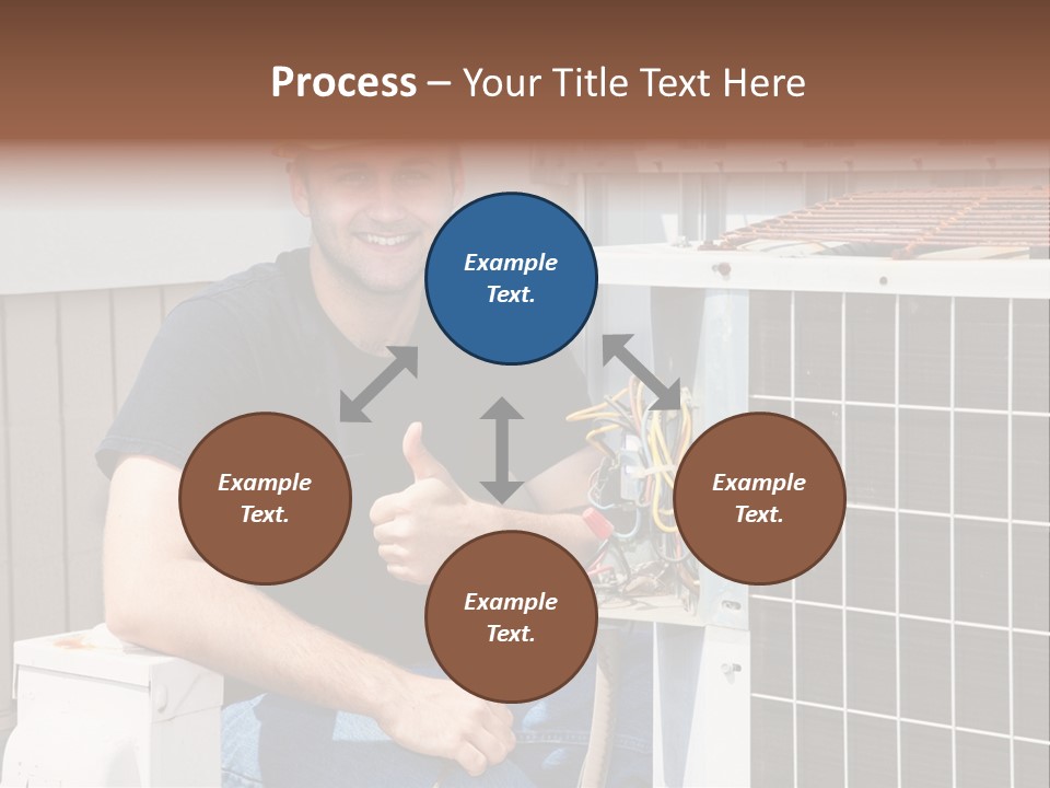 A Man Giving A Thumbs Up Next To An Air Conditioner PowerPoint Template