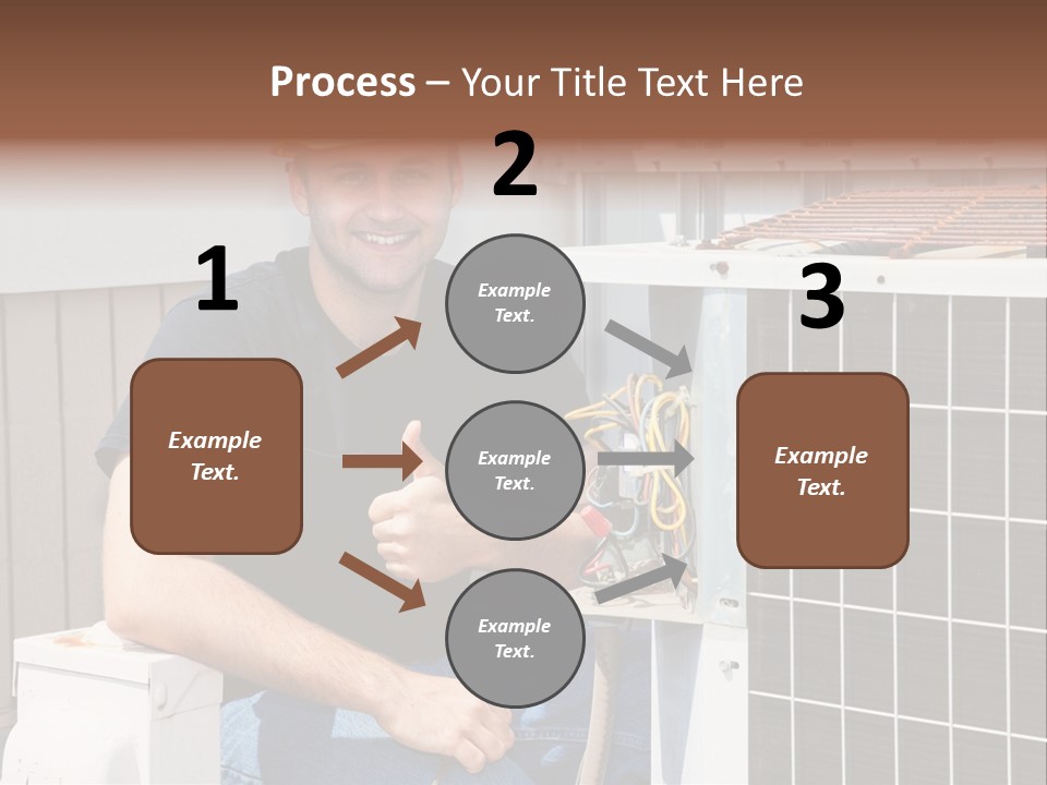 A Man Giving A Thumbs Up Next To An Air Conditioner PowerPoint Template
