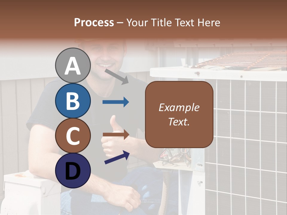 A Man Giving A Thumbs Up Next To An Air Conditioner PowerPoint Template