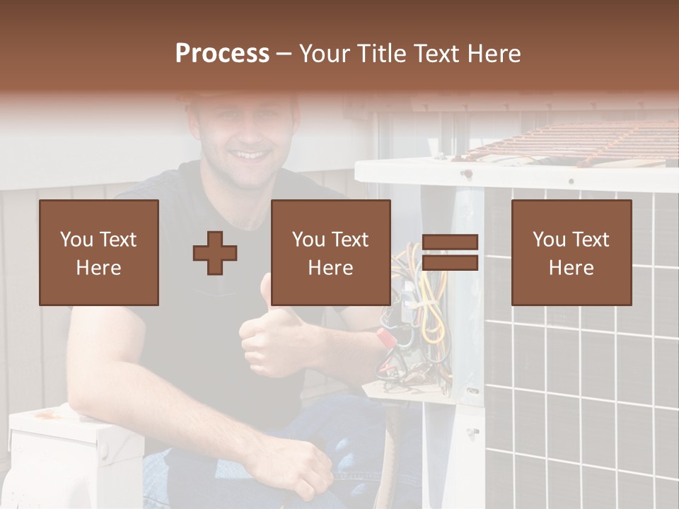 A Man Giving A Thumbs Up Next To An Air Conditioner PowerPoint Template