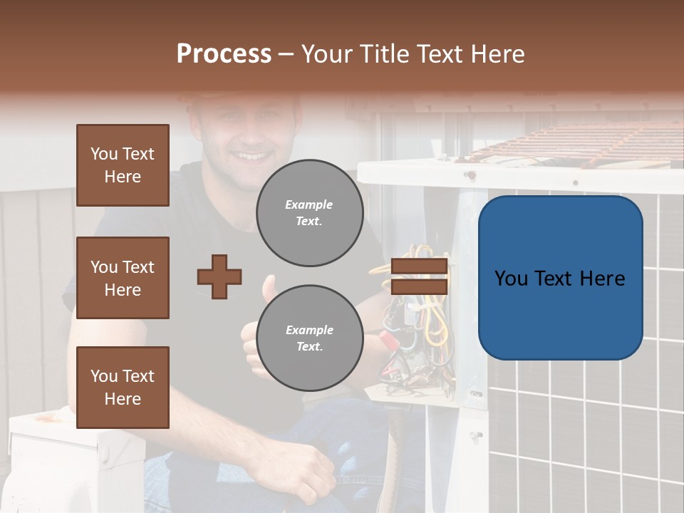 A Man Giving A Thumbs Up Next To An Air Conditioner PowerPoint Template