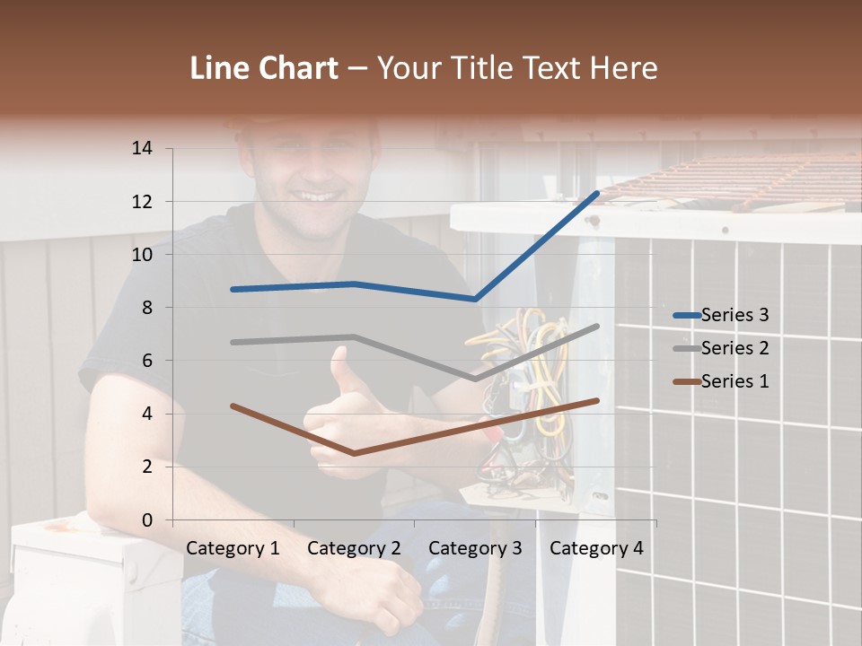 A Man Giving A Thumbs Up Next To An Air Conditioner PowerPoint Template