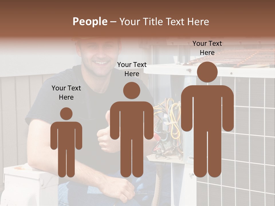 A Man Giving A Thumbs Up Next To An Air Conditioner PowerPoint Template