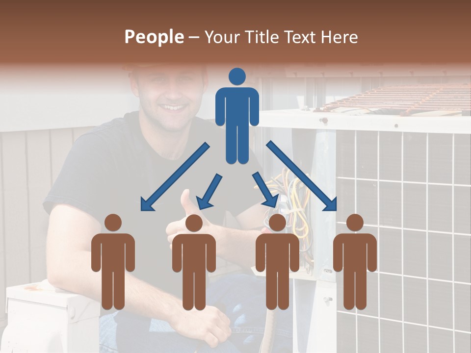 A Man Giving A Thumbs Up Next To An Air Conditioner PowerPoint Template