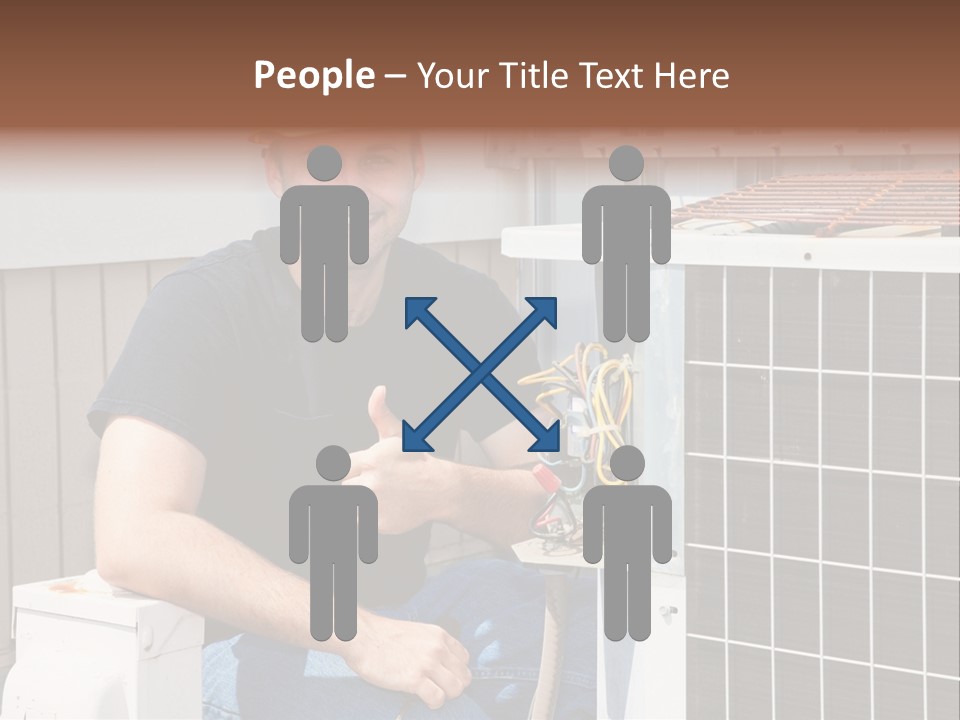 A Man Giving A Thumbs Up Next To An Air Conditioner PowerPoint Template