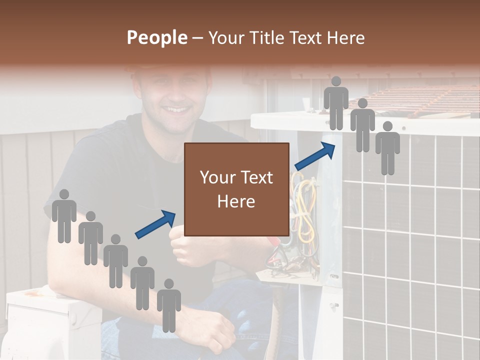 A Man Giving A Thumbs Up Next To An Air Conditioner PowerPoint Template